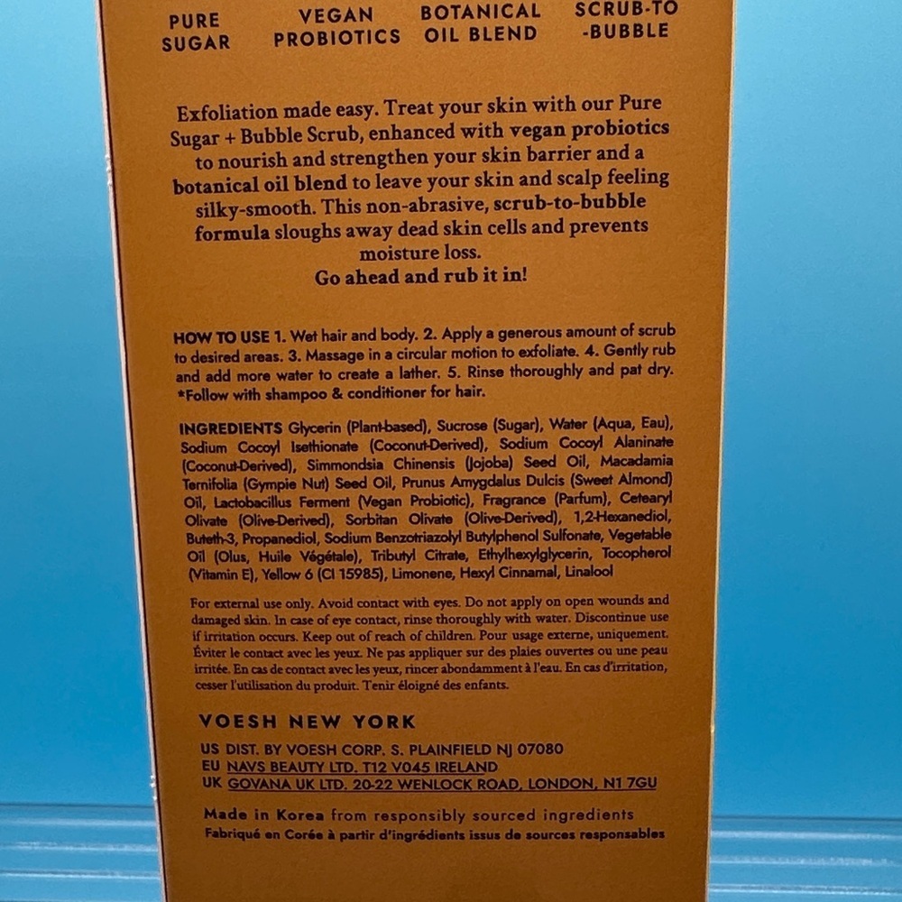 VOESH Citrus Crush Sugar Scrub + Bubble Wash. For Scalp and Body. - Picture 8 of 10